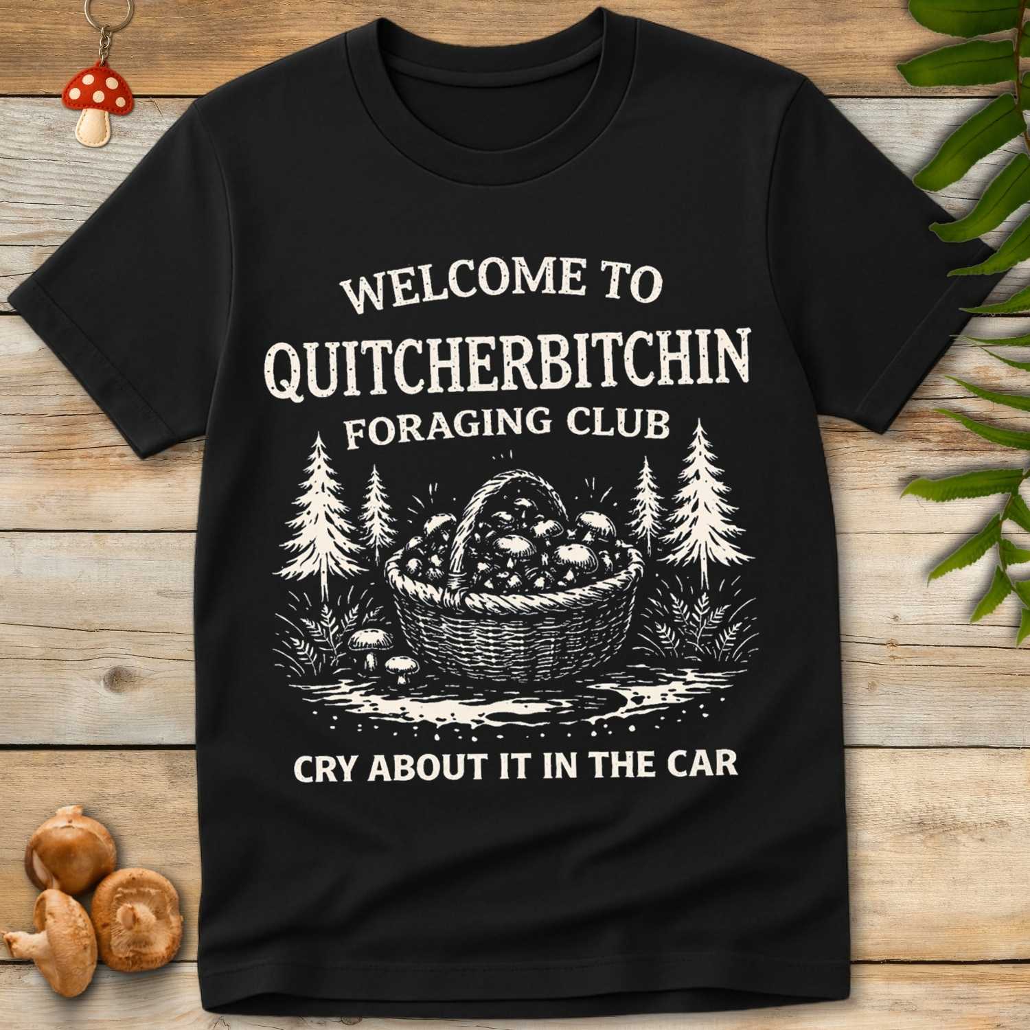 Bold vintage style typography reading “Quitcherbitchin” on a black background.