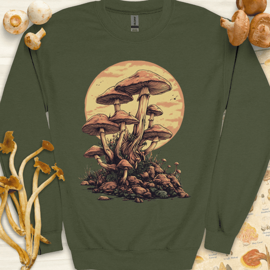Mushroom Cluster Sweatshirt Dark Green